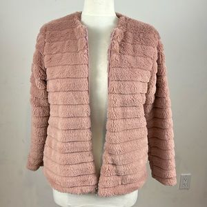 Katydid brand rose pink colored lined jacket.